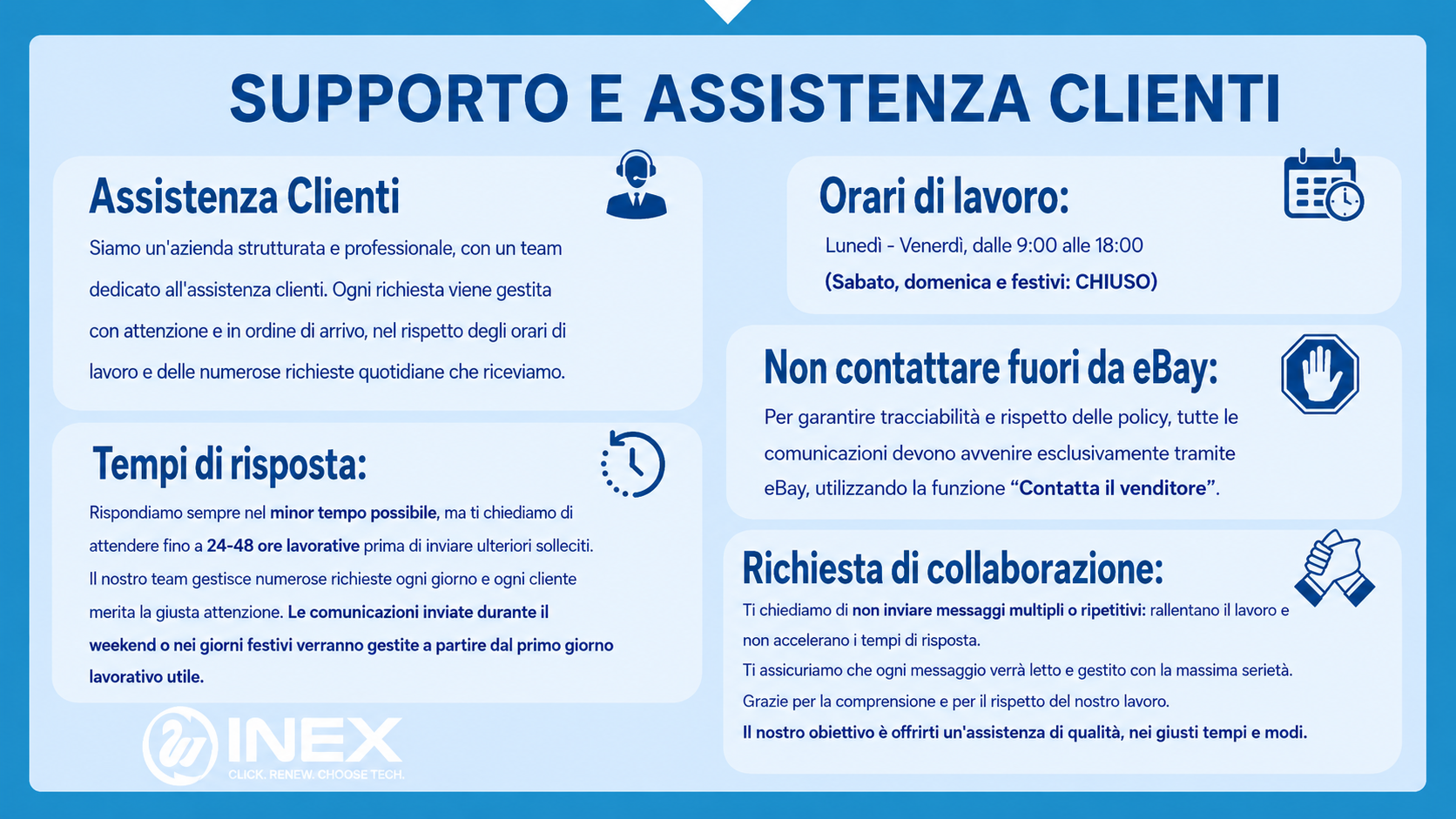 Servizio clienti, garanzia e diritto di recesso
