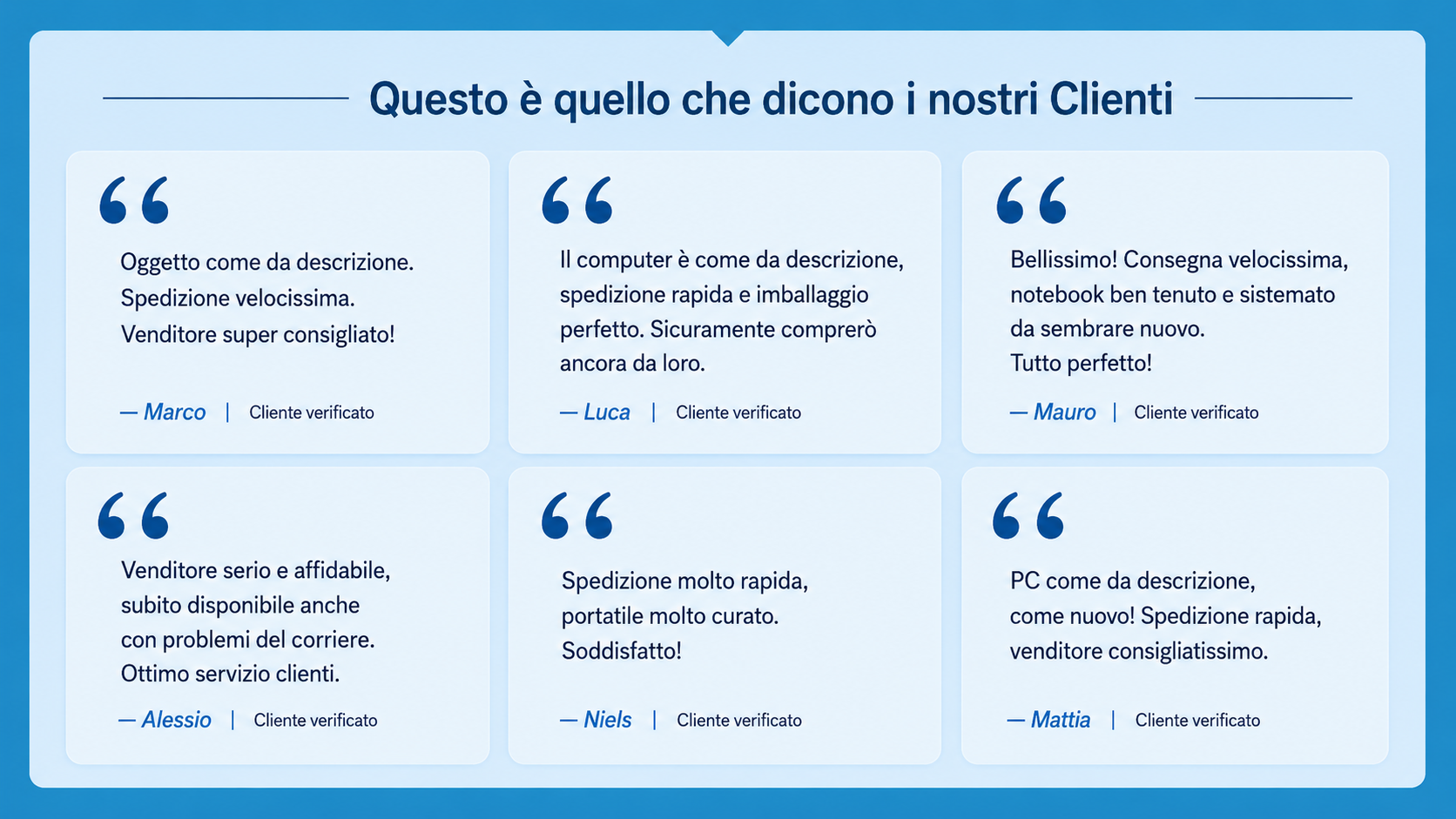 Supporto e assistenza clienti